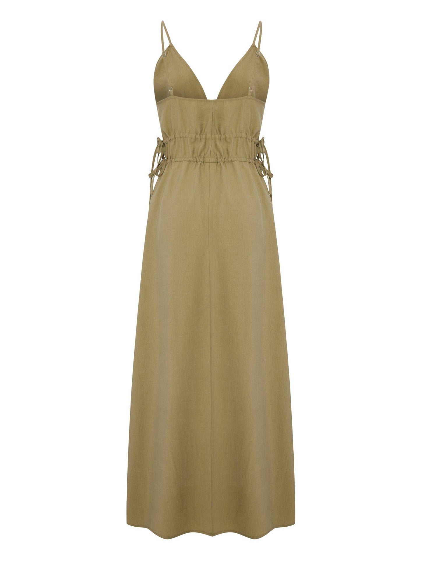 Sofia Ties Maxi Dress in khaki