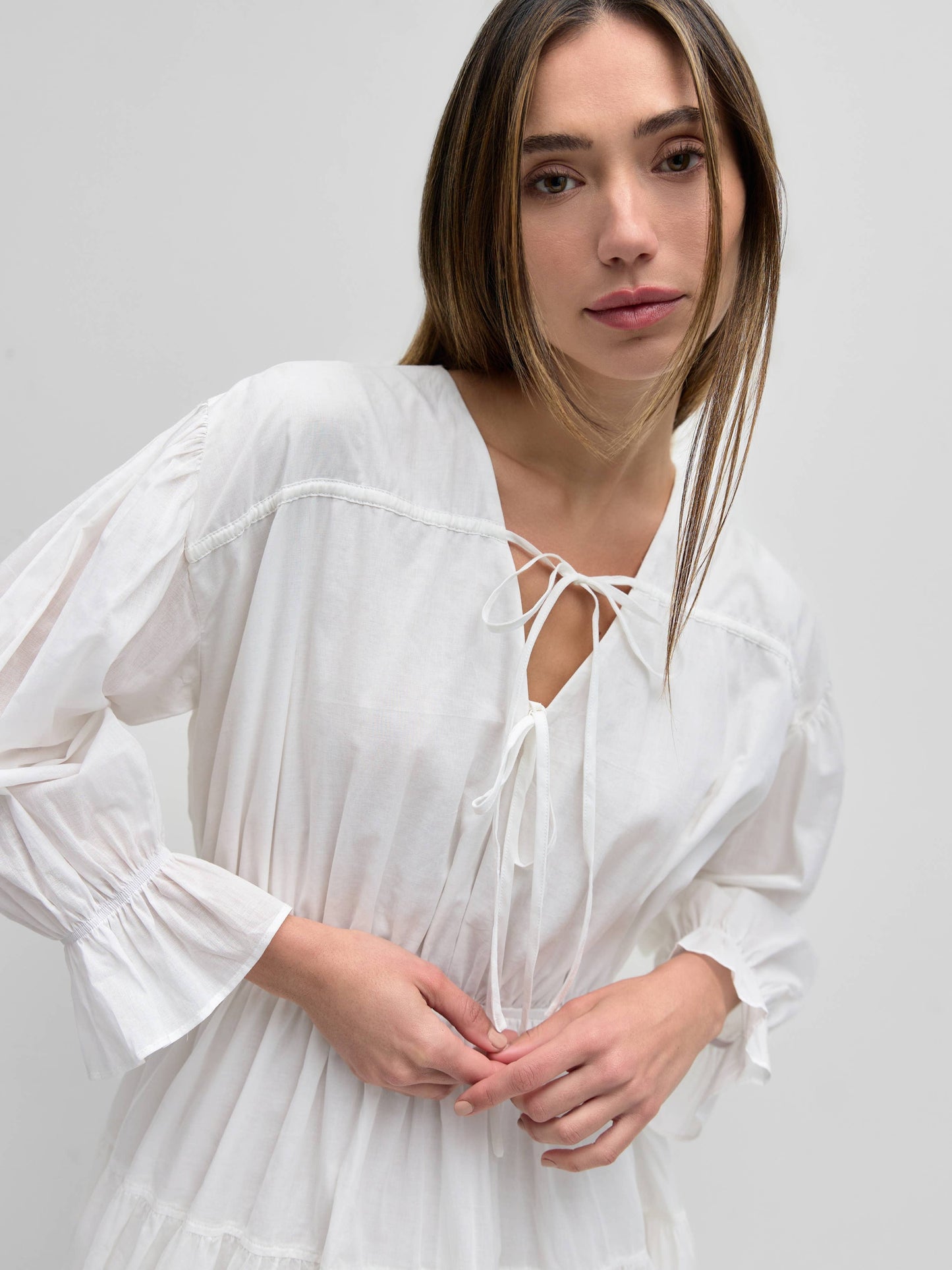 The Abbey Dress in White Poplin