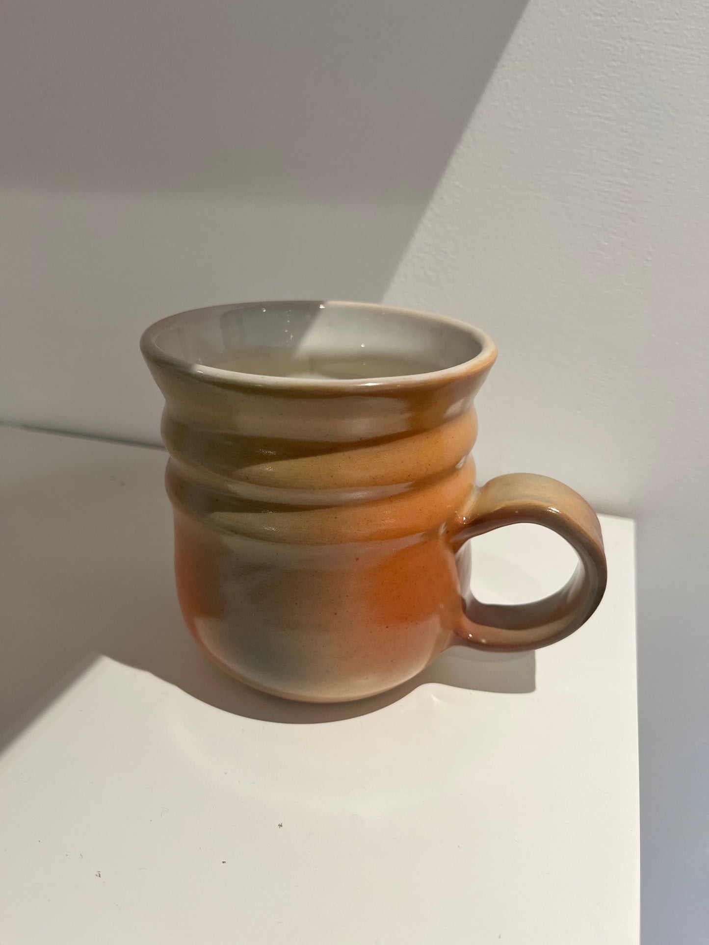 Airbrushed ceramic sunset wave mug