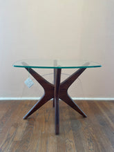 Load image into Gallery viewer, Vintage MCM Adrian Pearsall Jacks Side Table in Walnut &amp; Glass
