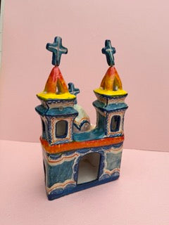 Vintage Mexican Ceramic Church (#3)