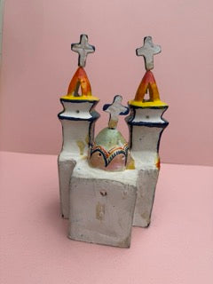 Vintage Mexican Ceramic Church (#3)