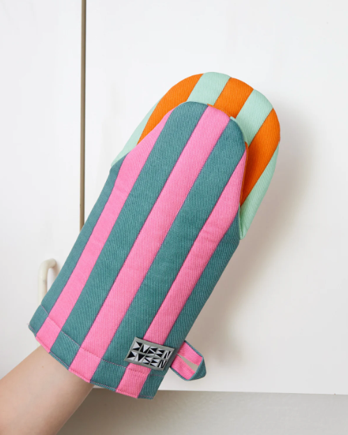 Striped Oven Mitt in Ginger