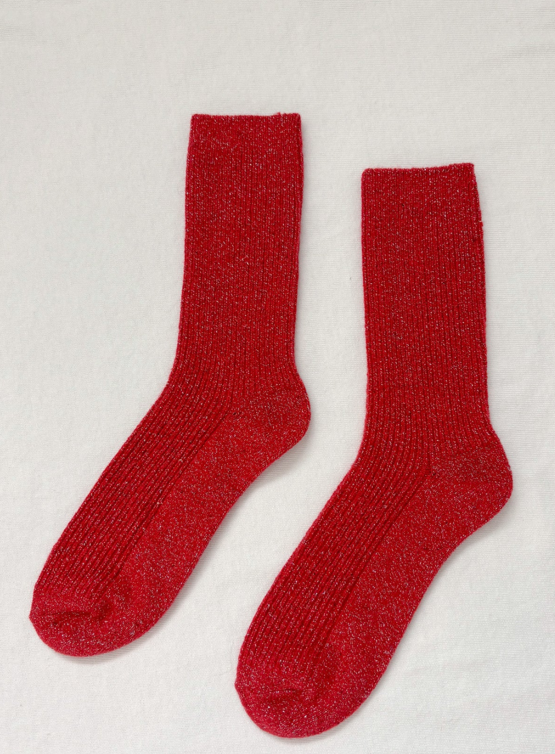 Le Bon Winter Sparkle Socks - "Poinsetta"