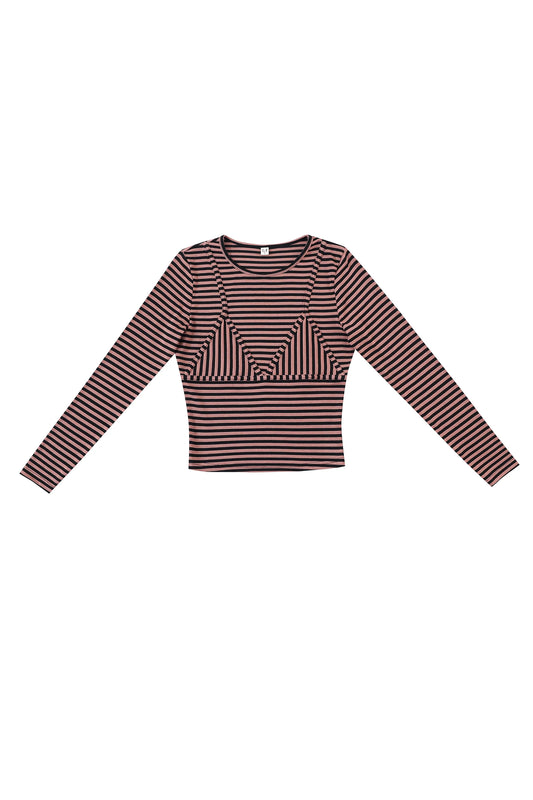 Fashion Brand Company Long Sleeve Bikini Bod Pink Stripe