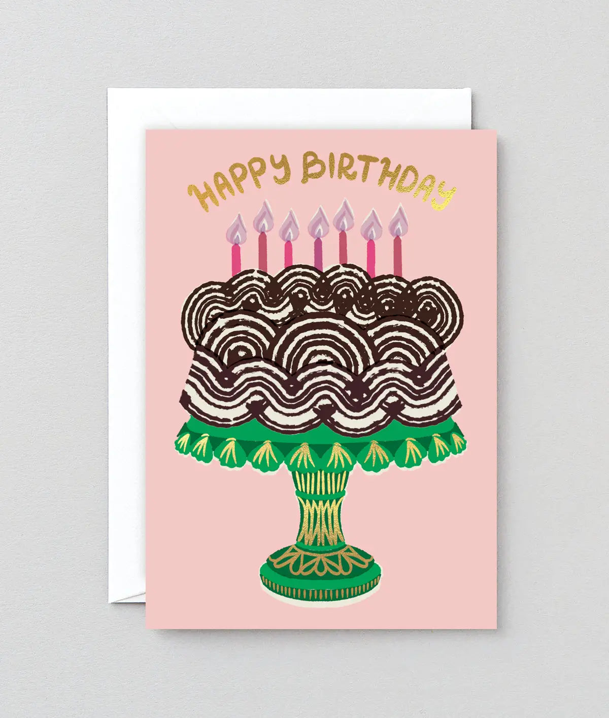 Cake & Candles Happy Birthday Greetings Card