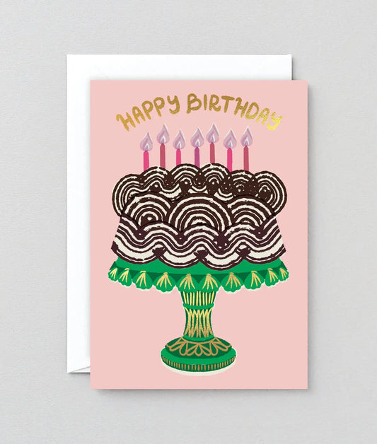 Cake & Candles Happy Birthday Greetings Card