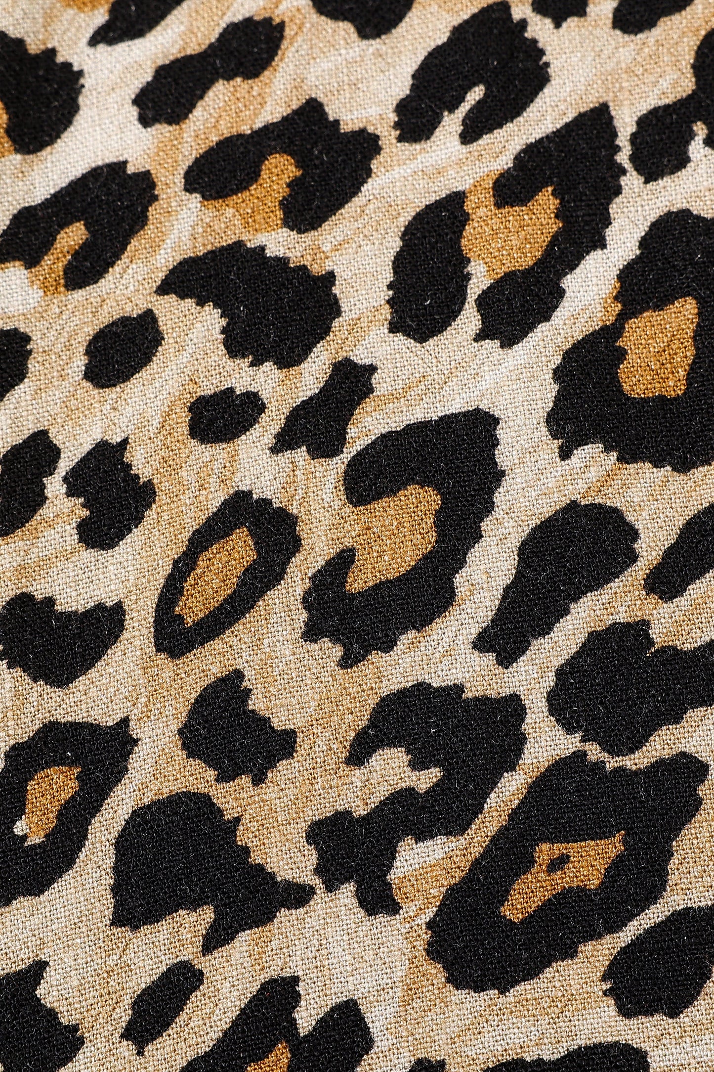 Fashion Brand Company Leopard Halter Soft Linen Resort Maxi Dress
