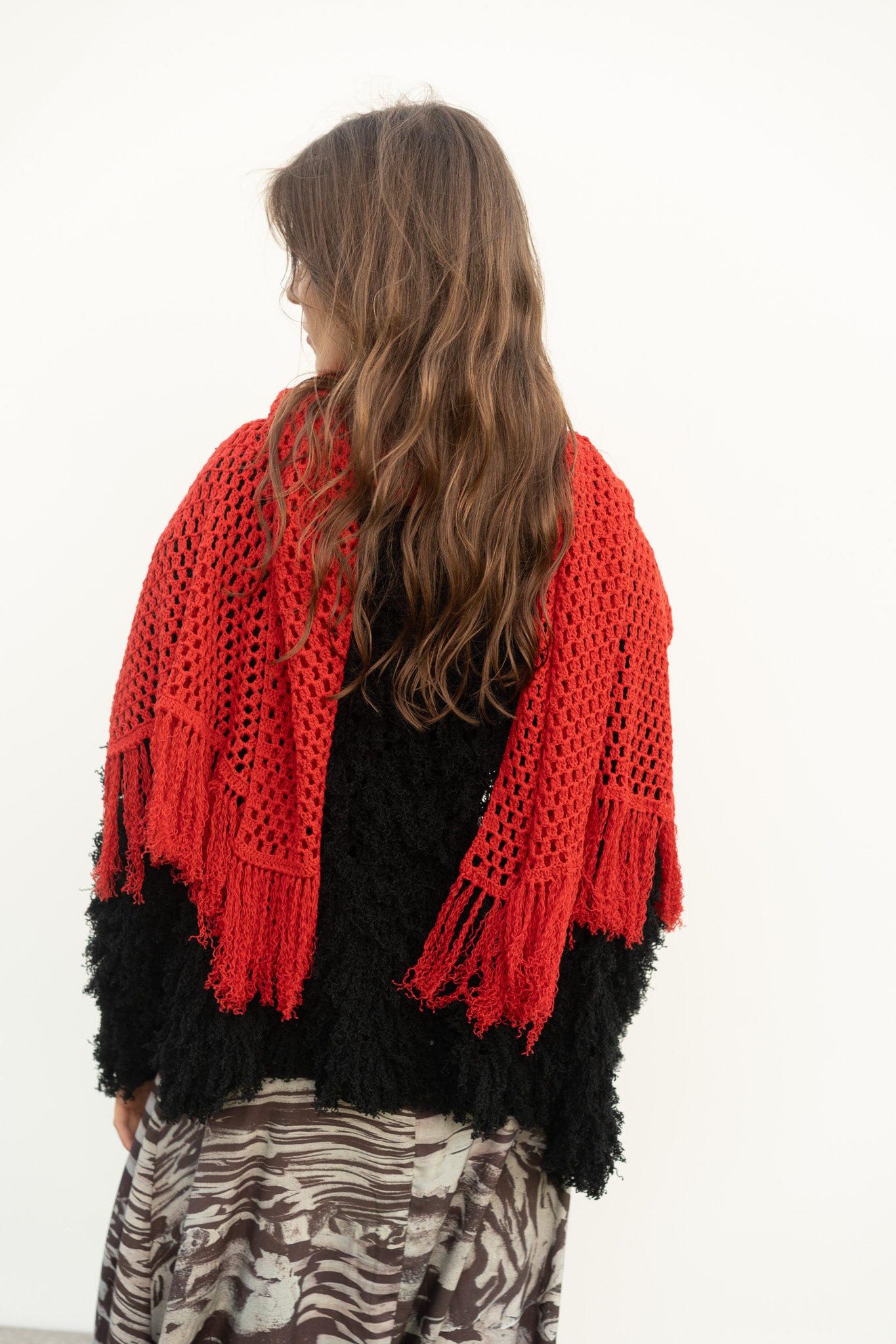 Odetta Scarf in Serrano Red Cotton
