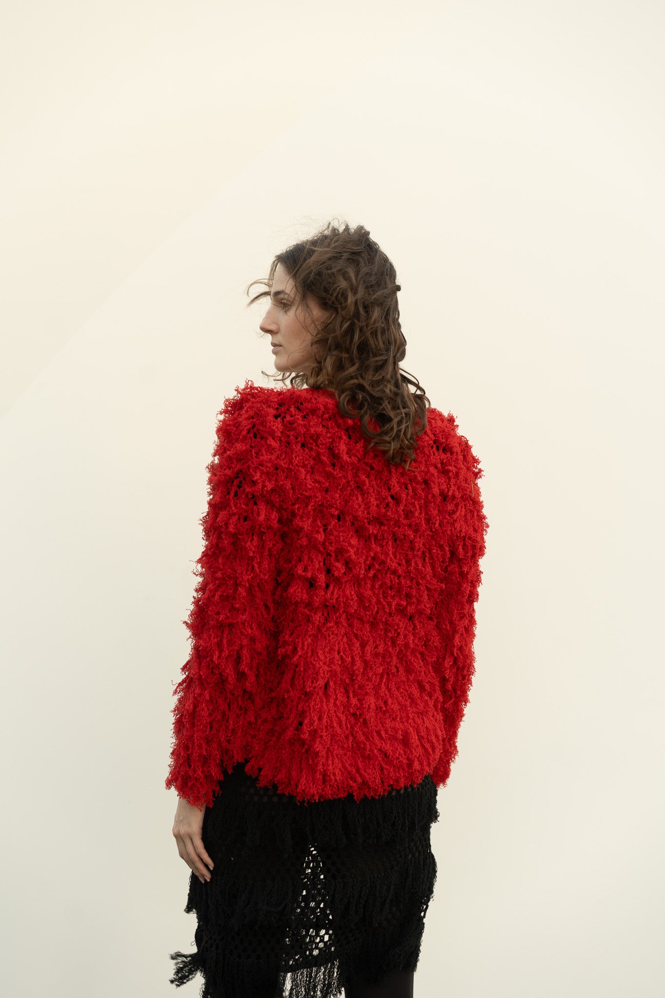 Lilli Cardigan in Serrano Red Cotton