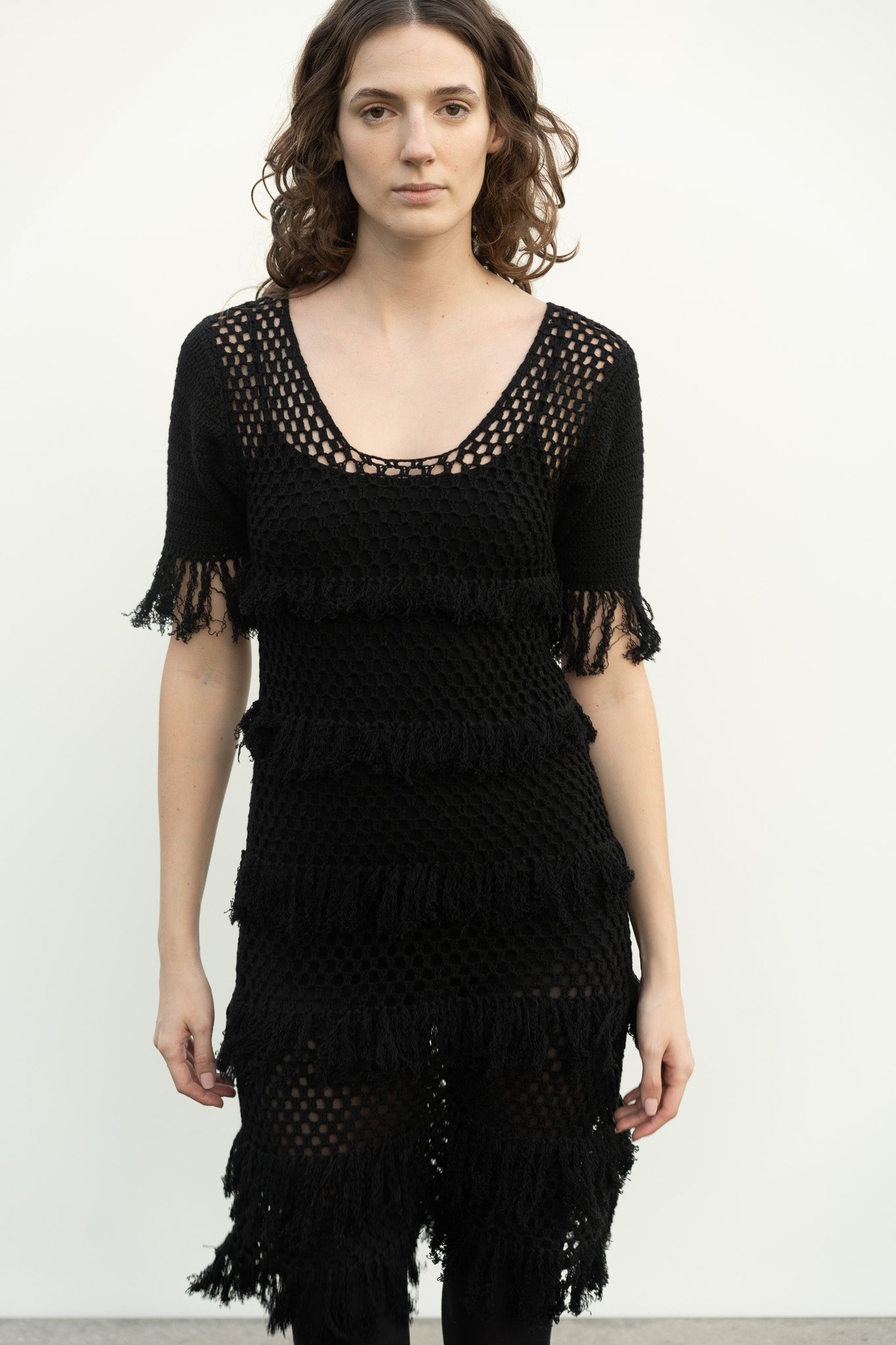 Zora Dress in Black Cotton