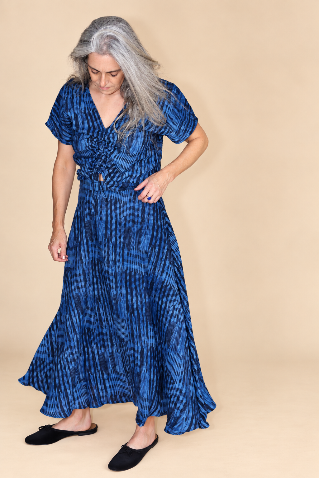 Isabel Wilson Warped Gingham numbers top