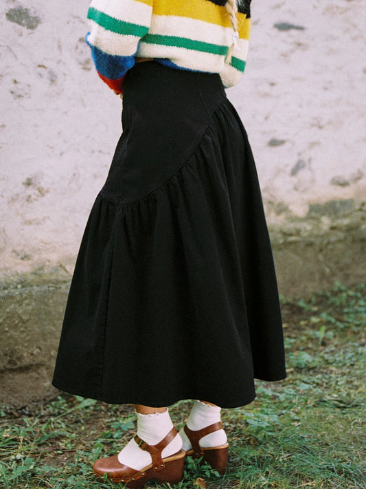 Lisa Says Gah Maeve Midi Skirt - Caviar Twill