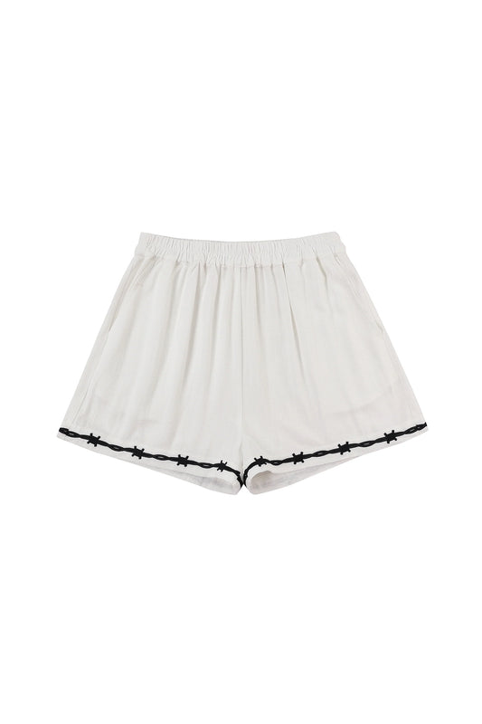 Fashion Brand Company Pammy Soft Linen Shorts White