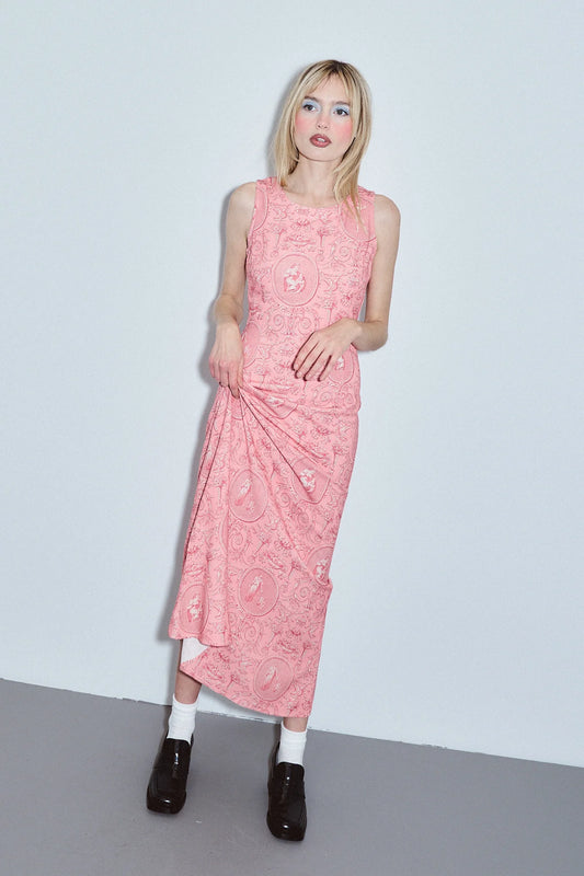 Fashion Brand Company Good Woman Soft Linen Dress "Women" Pink Toile