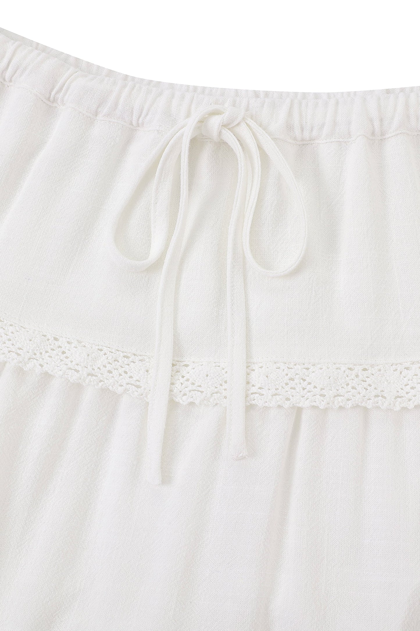 Fashion Brand Company White Soft Linen Mini Skort