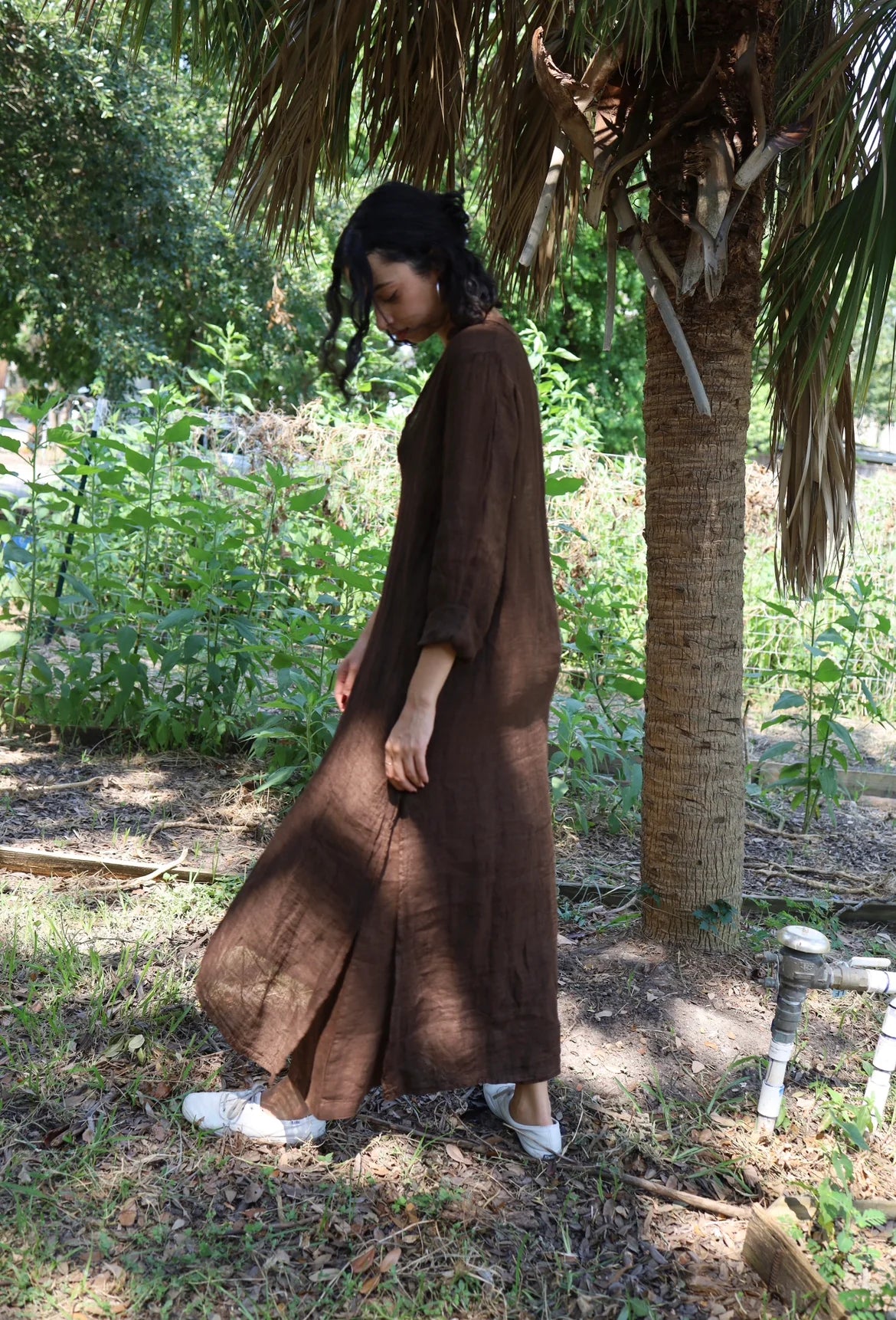 Isabel Wilson Raj Tunic in Chocolate Linen