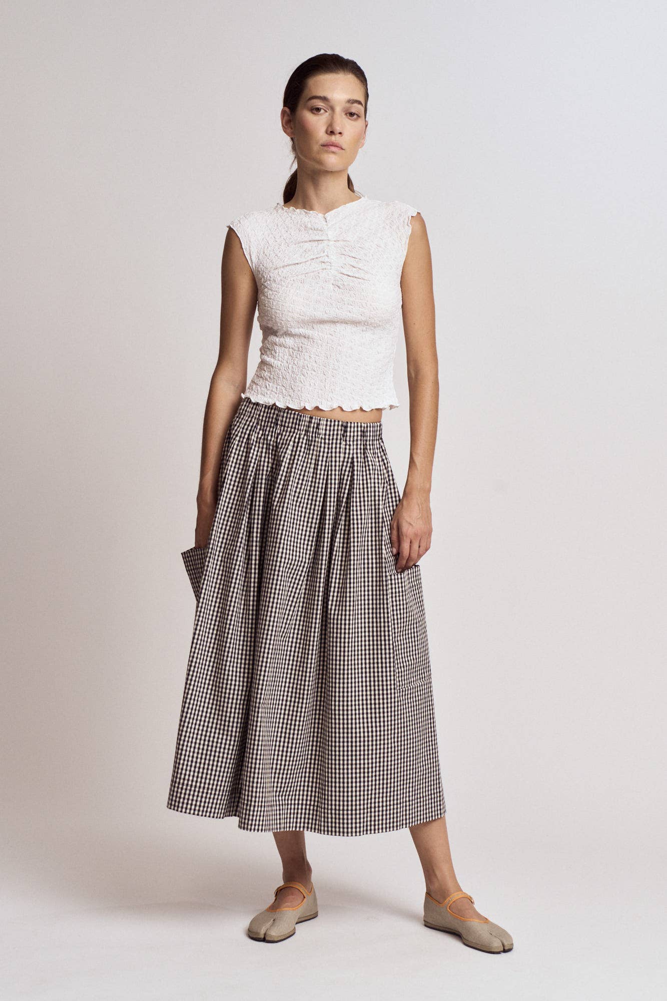 Textured shirred top