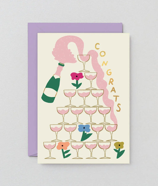 ‘Congrats Champagne’ Greetings Card