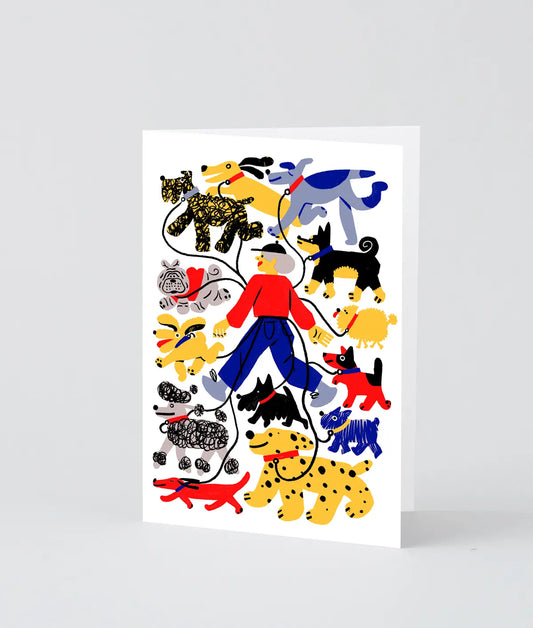 'ny Dog Walker' Greetings Card by Wrap