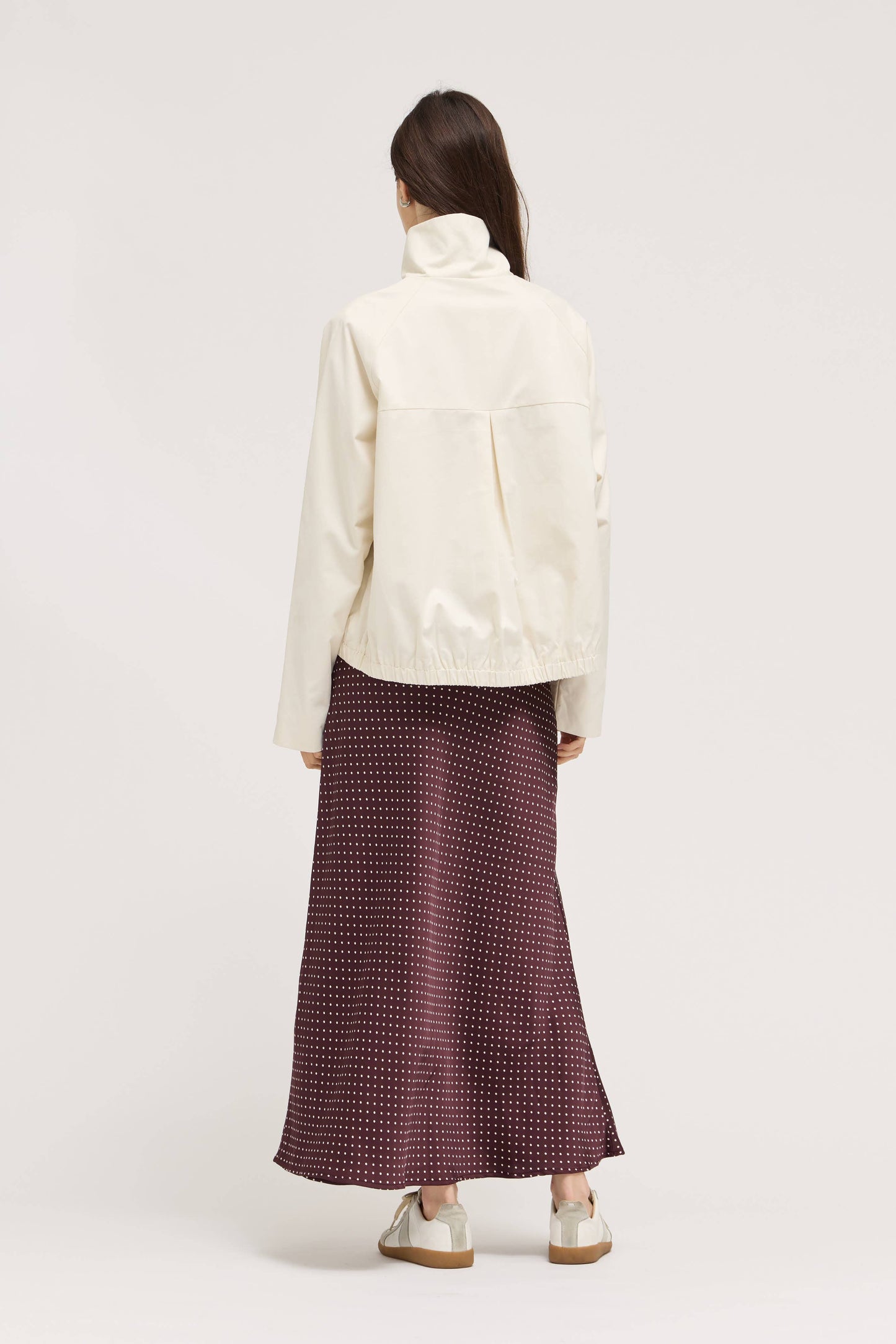 SATIN MERMAID FIT SKIRT: CHOCO IVORY M