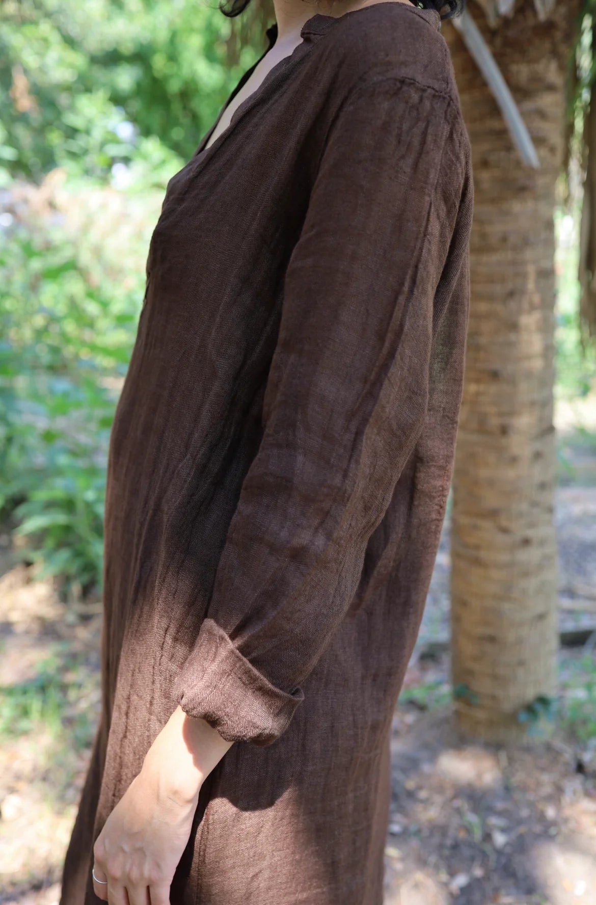 Isabel Wilson Raj Tunic in Chocolate Linen