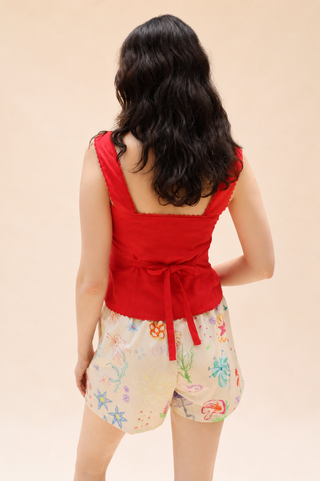 Anna Shorts in Scribbles Print Cotton