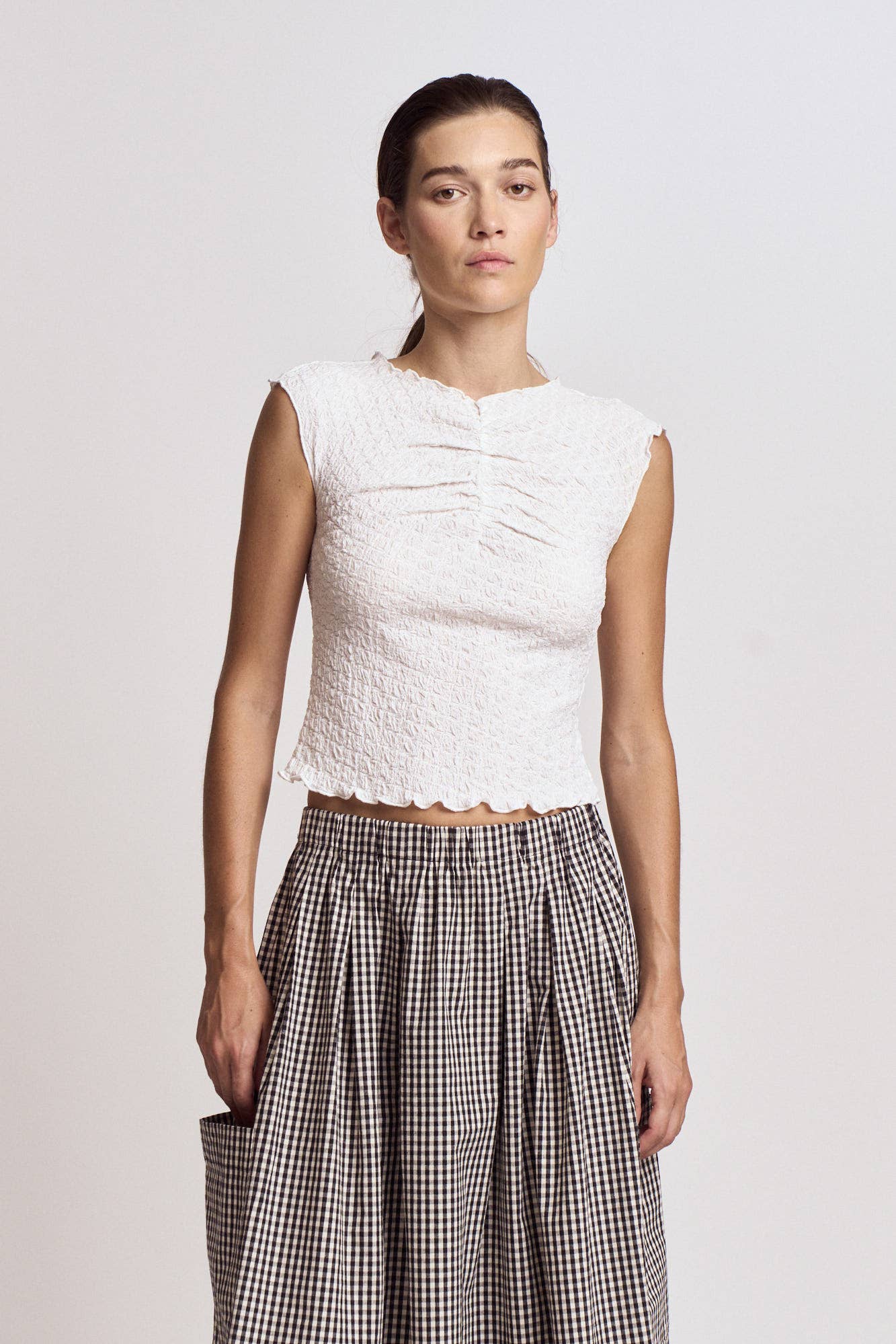 Textured shirred top