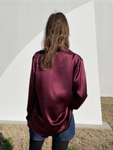 Load image into Gallery viewer, Erin Top in Aubergine Silk Charmeuse
