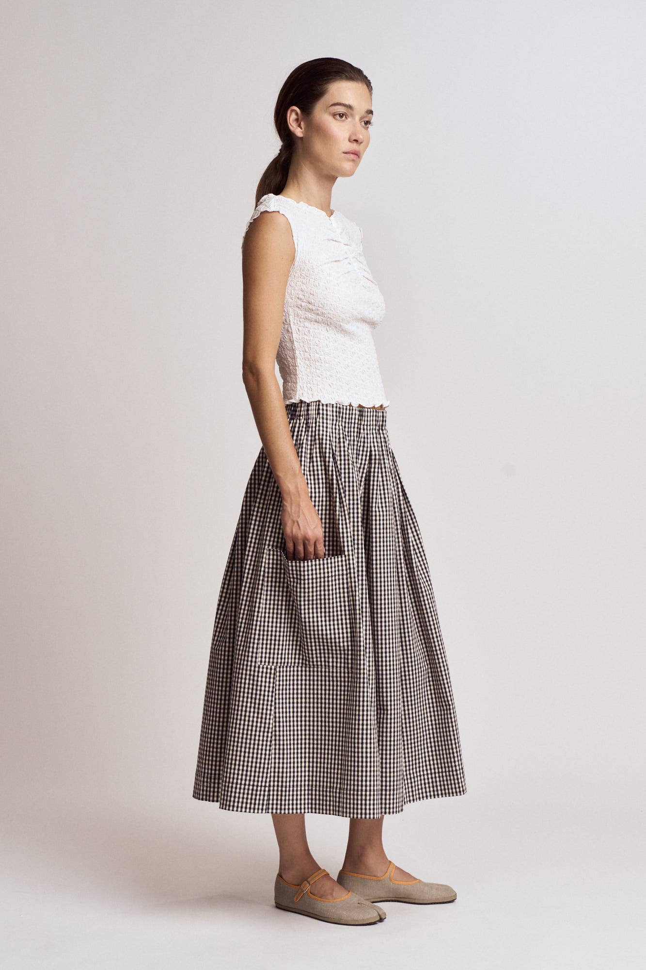 Textured shirred top