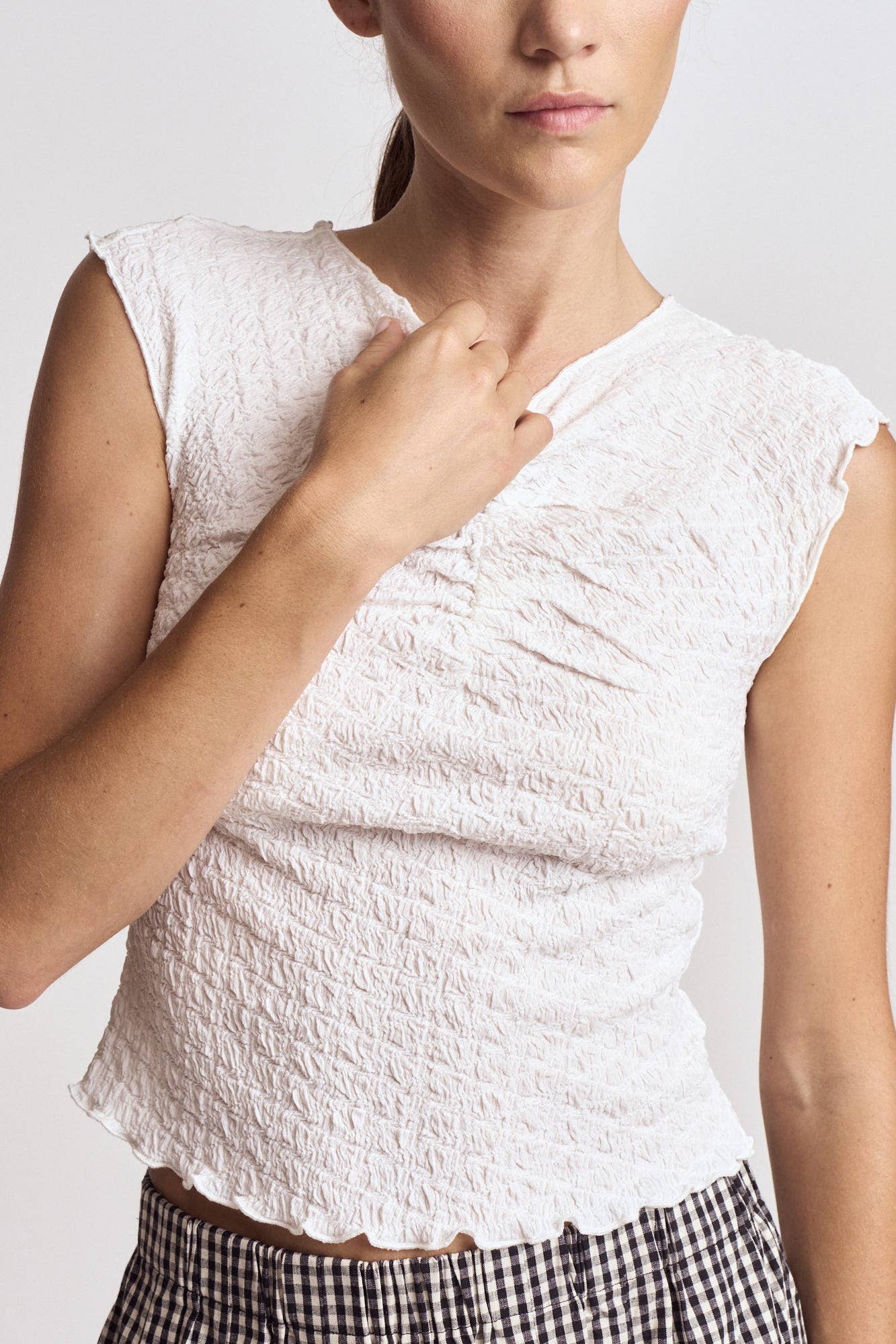 Textured shirred top