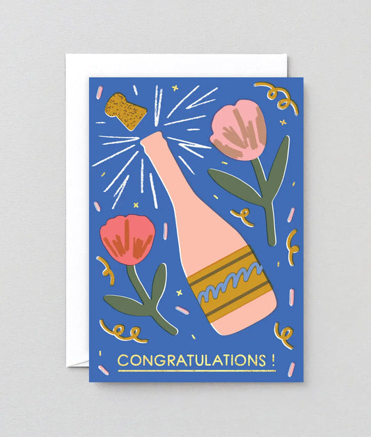 ‘Champagne’ Greetings Card by Wrap