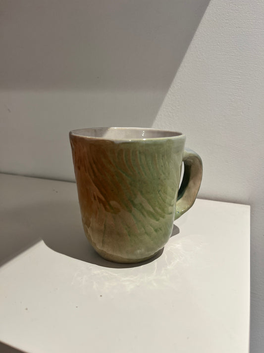 Airbrushed ceramic sunset grass mug