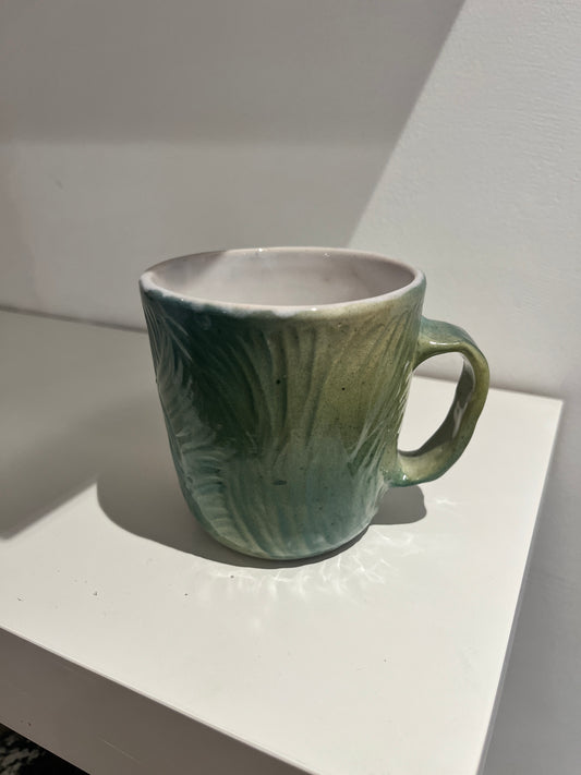 Airbrushed ceramic dusk grass mug
