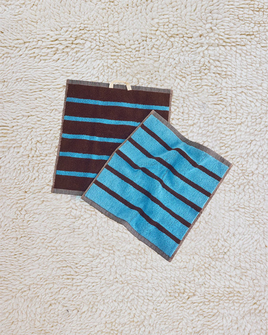 Bird Stripe Washcloth - Heron
