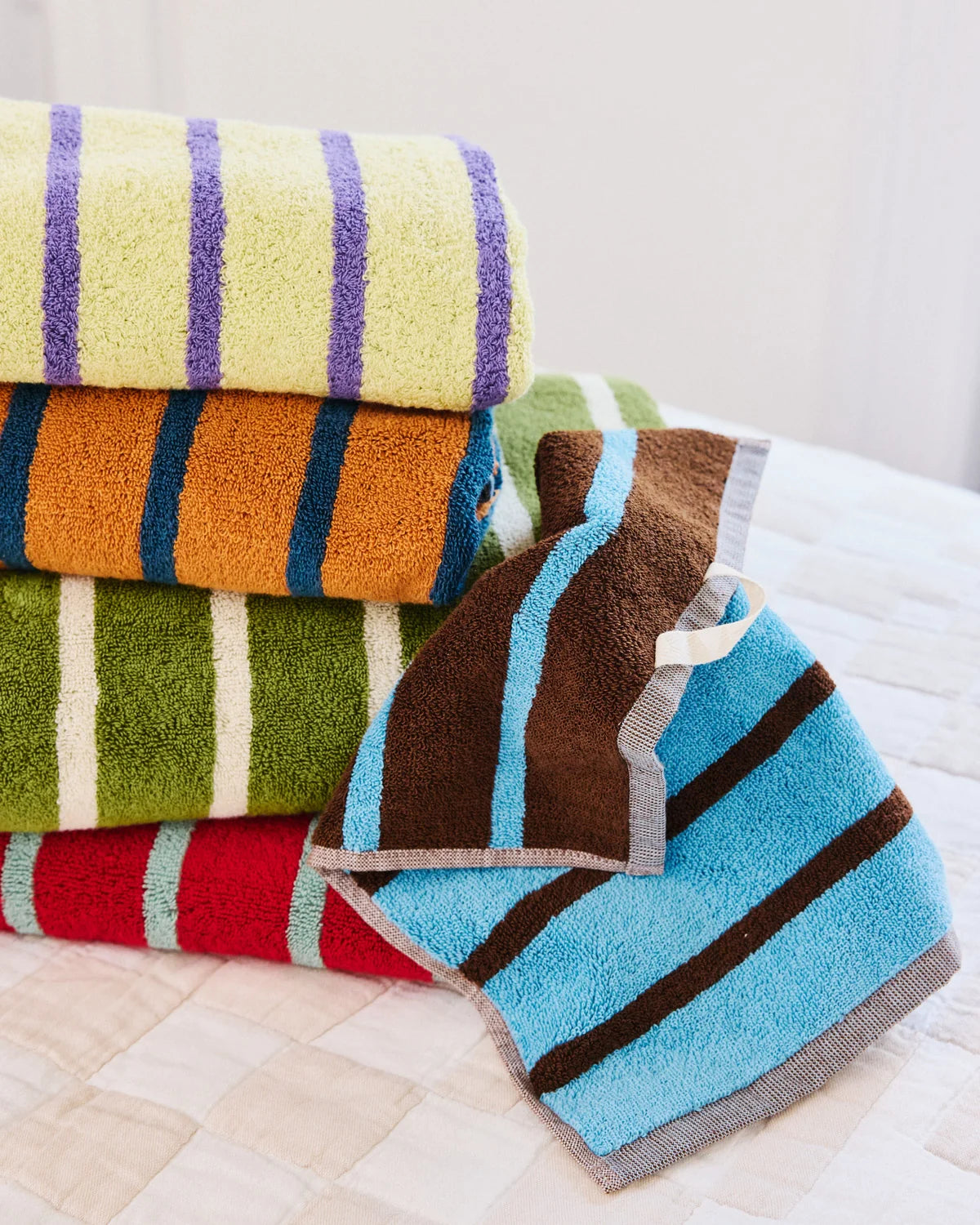 Bird Stripe Towels - Warbler