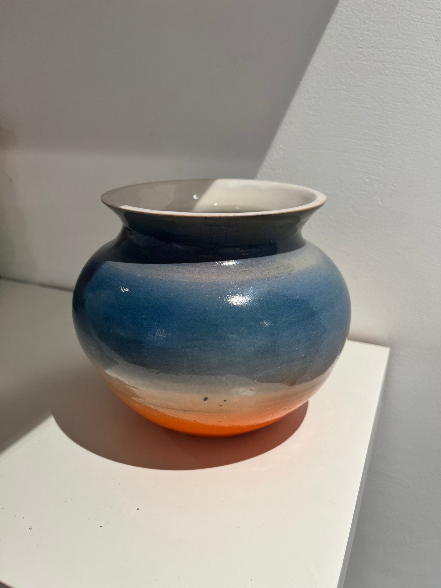 Airbrushed ceramic vessel