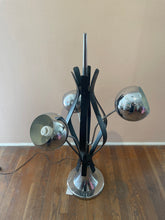 Load image into Gallery viewer, Vintage MCM 3 Eyeball &amp; Wooden Detail Table Lamp
