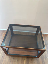 Load image into Gallery viewer, Vintage Lane Altavista MCM Walnut Coffee Table W/ Smoked Glass Top
