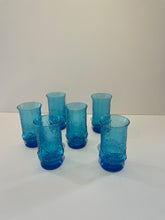 Load image into Gallery viewer, Vintage Anchor Hocking Rainflower Laser Blue Glasses (3)
