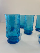 Load image into Gallery viewer, Vintage Anchor Hocking Rainflower Laser Blue Glasses (3)
