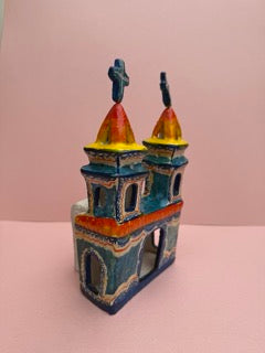 Vintage Mexican Ceramic Church (#3)