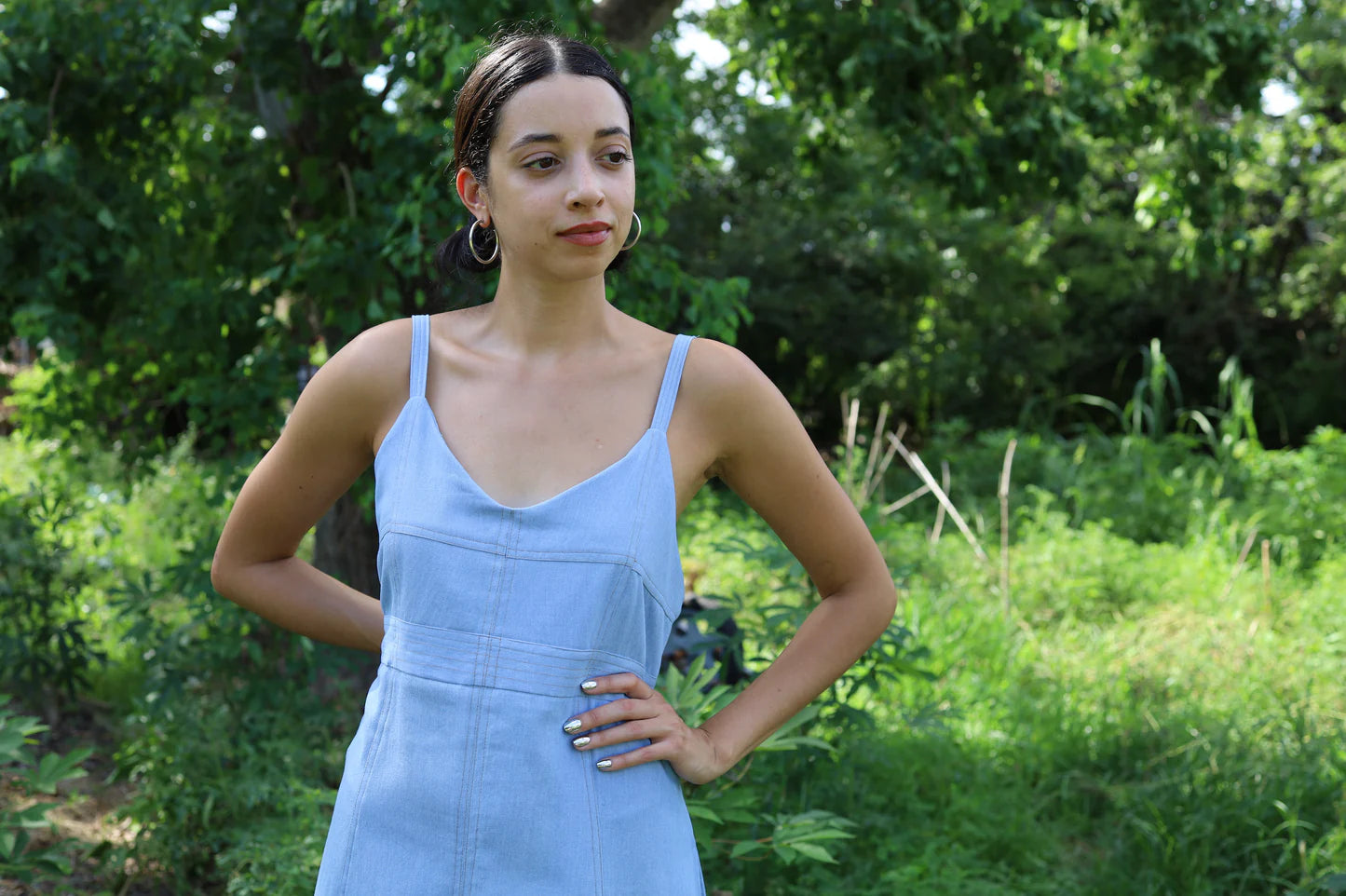 Isabel Wilson Mina dress in blue cotton