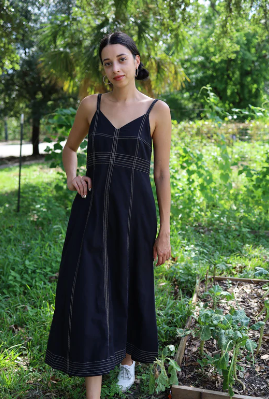 Isabel Wilson Mina dress in Black Cotton