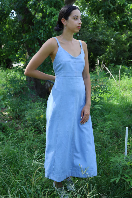 Isabel Wilson Mina dress in blue cotton