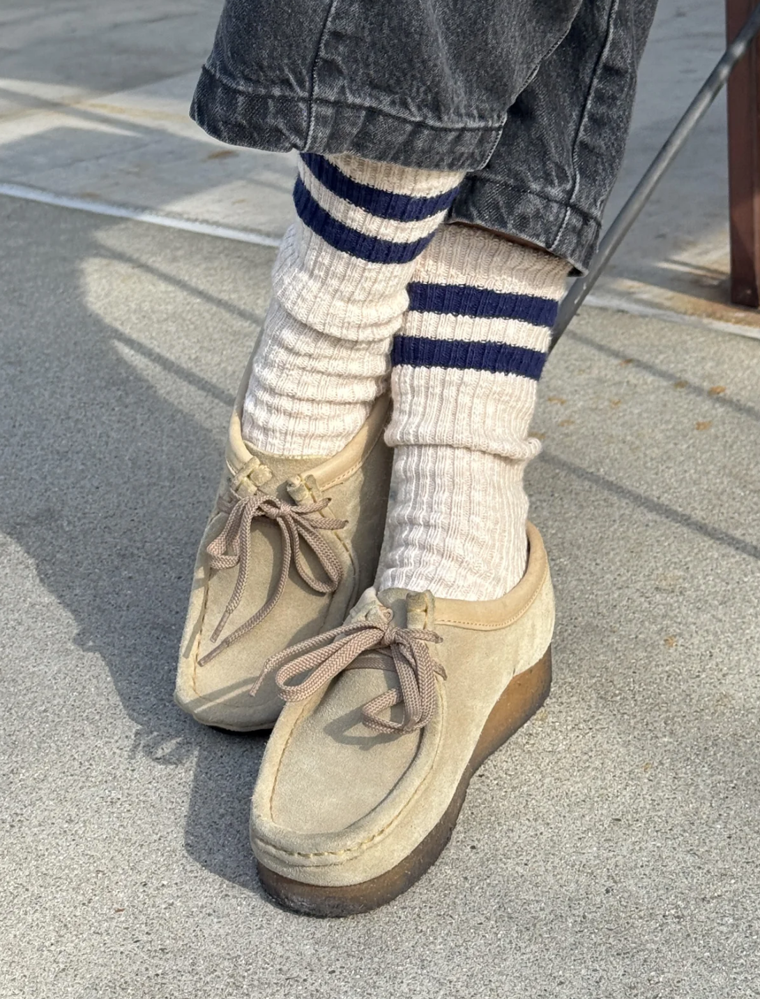 Le Bon Cottage Varsity Socks - "Oatmeal"