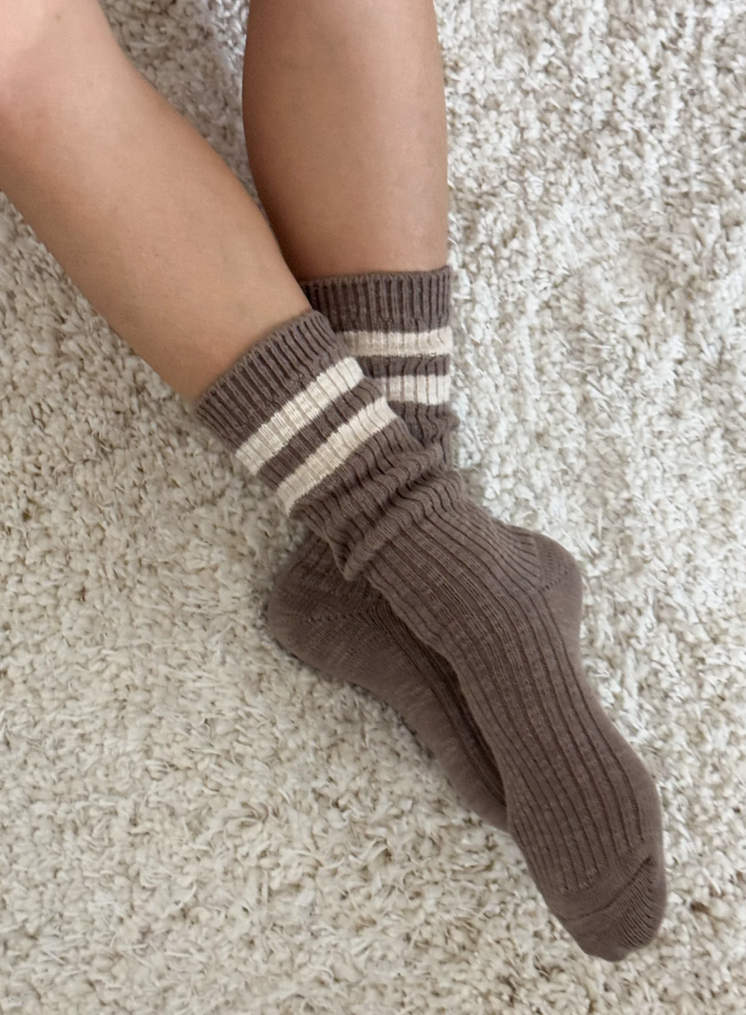 Le Bon Cottage Varsity Socks - "Flax"