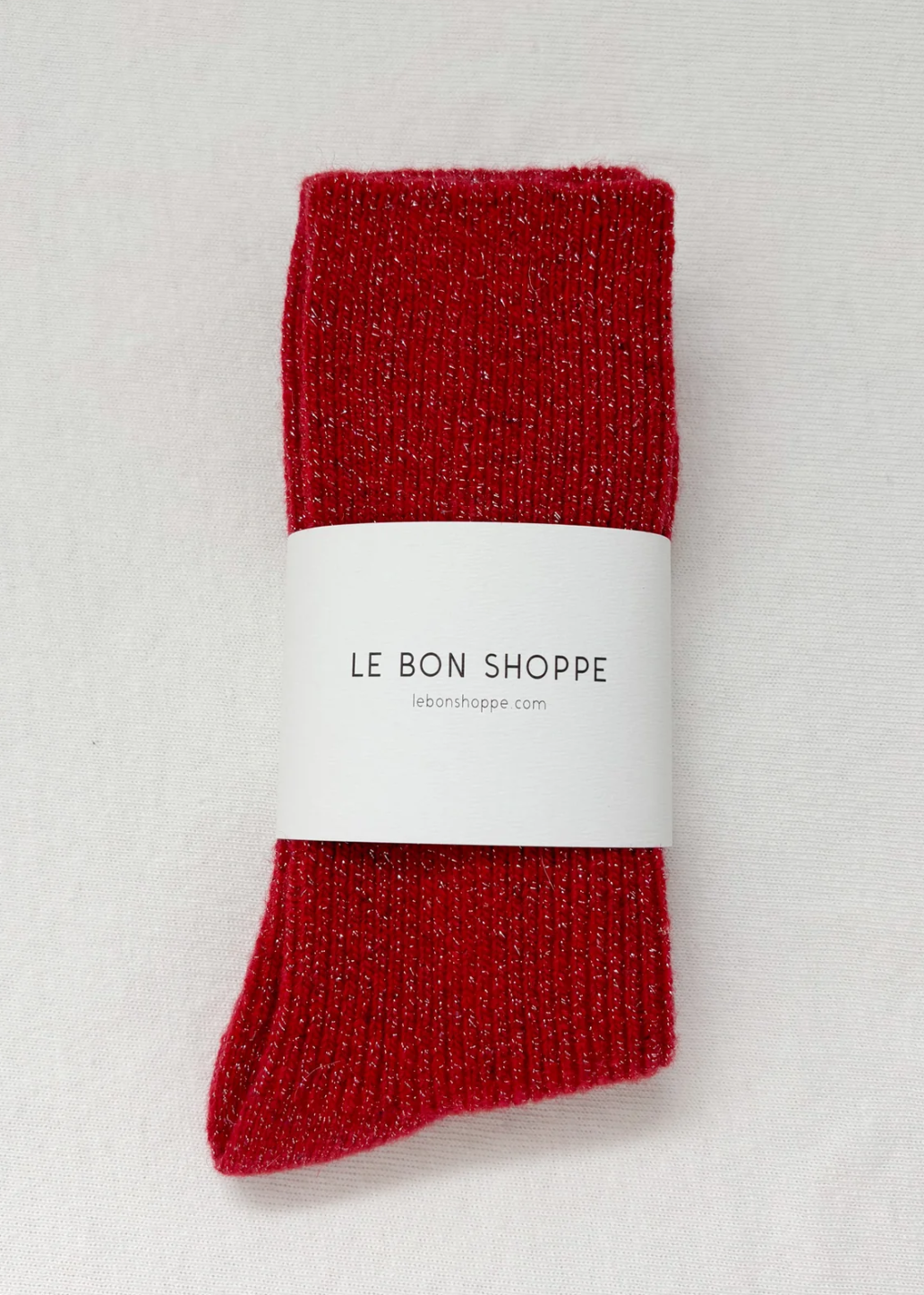 Le Bon Winter Sparkle Socks - "Poinsetta"