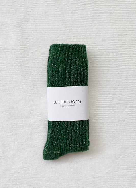 Le Bon Winter Sparkle Socks - "Evergreen"