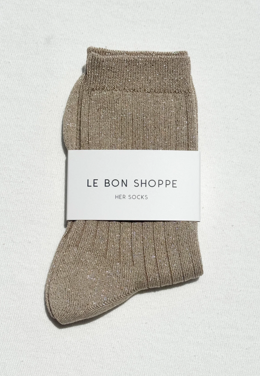 Le Bon "Her" Socks - "Ash Glitter"